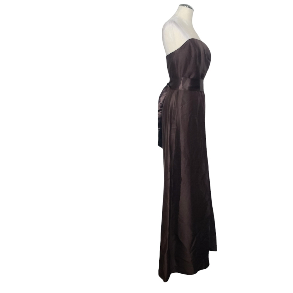 Ann Taylor Brown Strapless Sleeveless Maxi Belted Size Zip Dress 8 - Picture 6 of 11